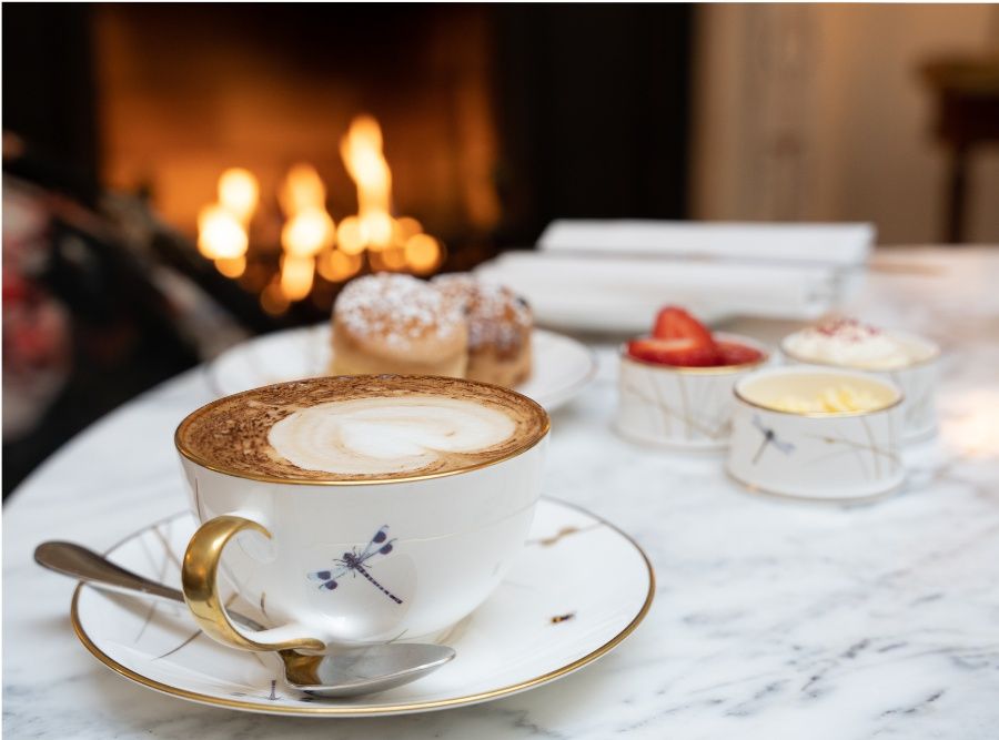 Afternoon Tea by the fireplace