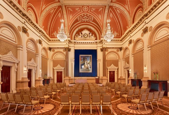 Classroom set up in grand Banking  Hall in The College Green Hotel