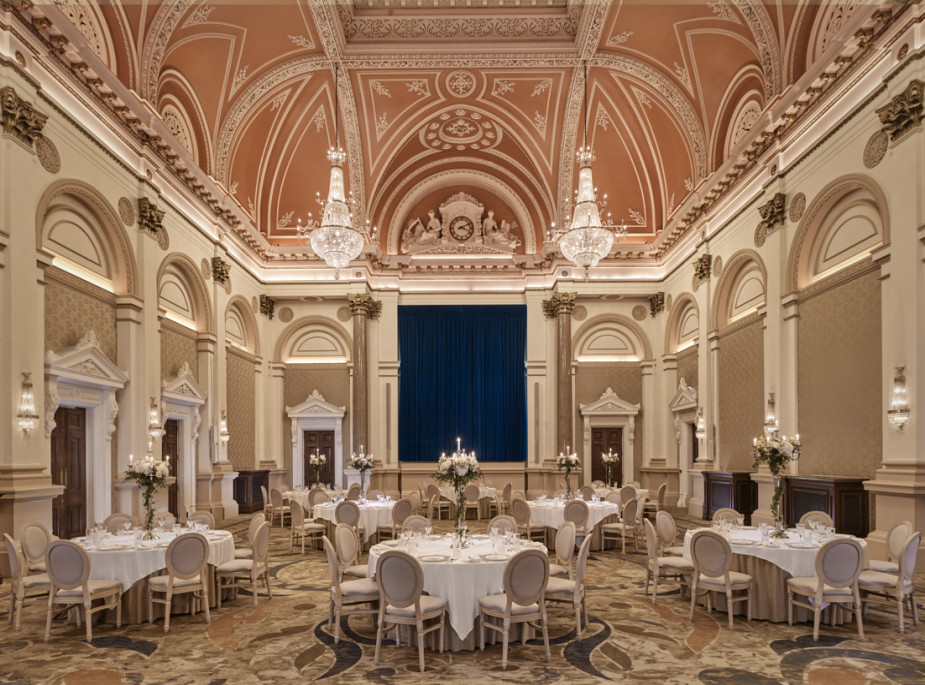 The banking hall wedding set up The College Green Hotel