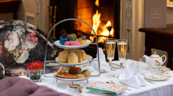 Afternoon Tea set up in The Atrium Lounge